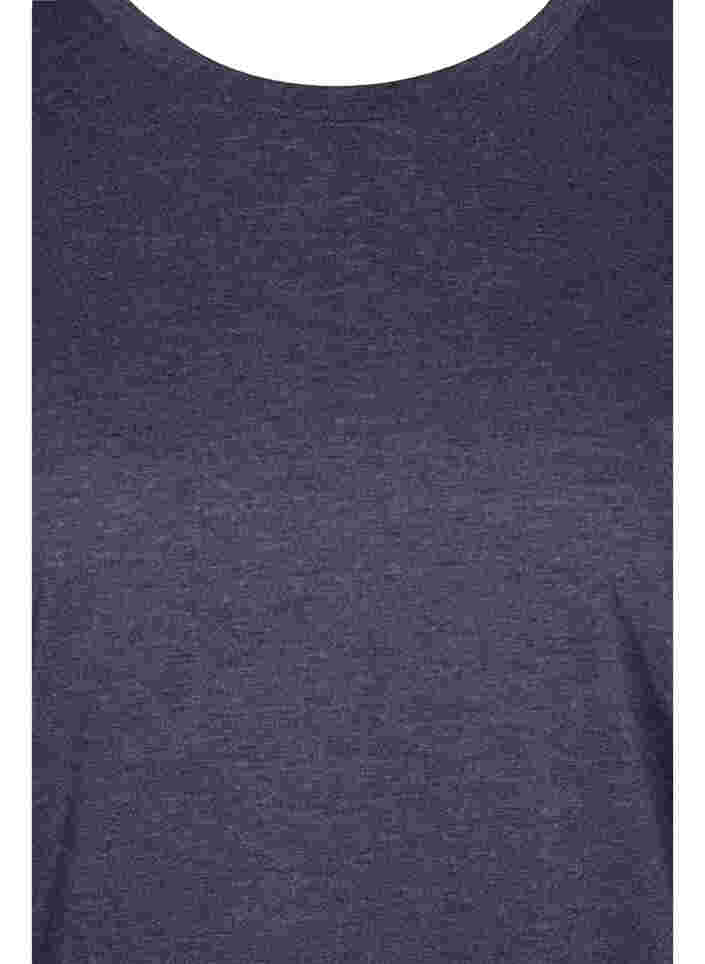 Einfarbige Bluse mit 3/4-Ärmel, Night Sky Mel, Packshot image number 2