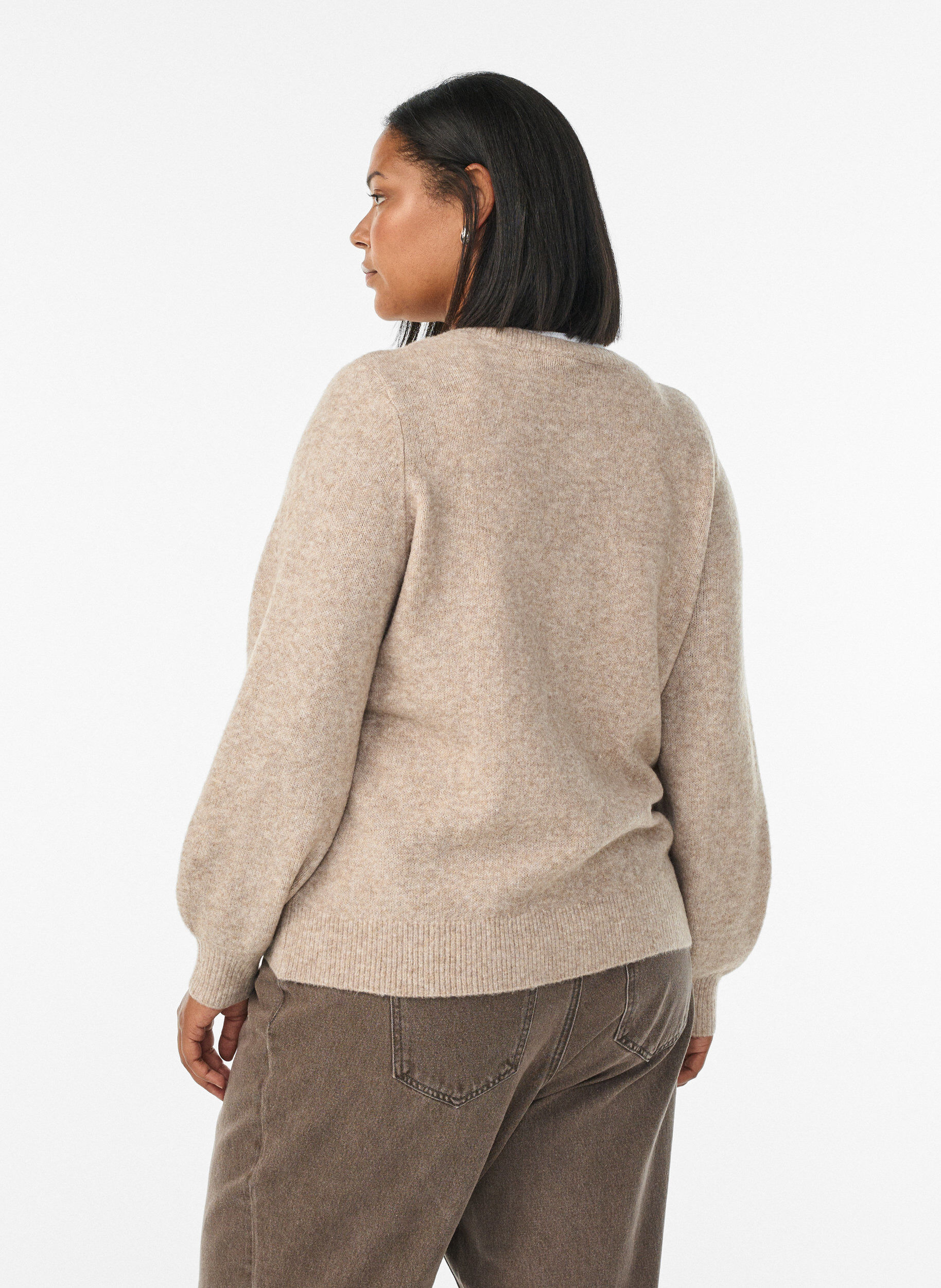 ZizziCardigan mit Kn&ouml;pfen in Herzform, Beige, Model image number 2