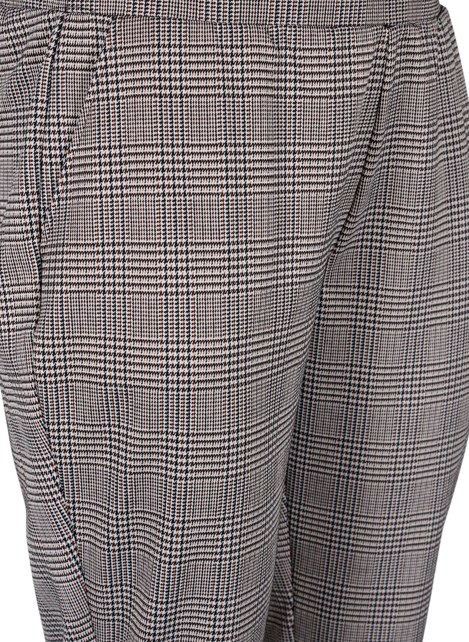 ZizziGek&uuml;rzte Maddison-Hosen mit kariertem Muster, Beige Brown Check, Packshot image number 2