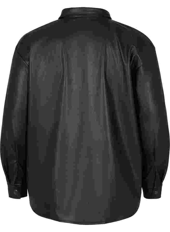 Shirt aus Kunstleder, Black, Packshot image number 1