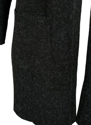 Strickjacke mit Rippenstrick und Taschen, Dark Grey Melange, Packshot image number 3