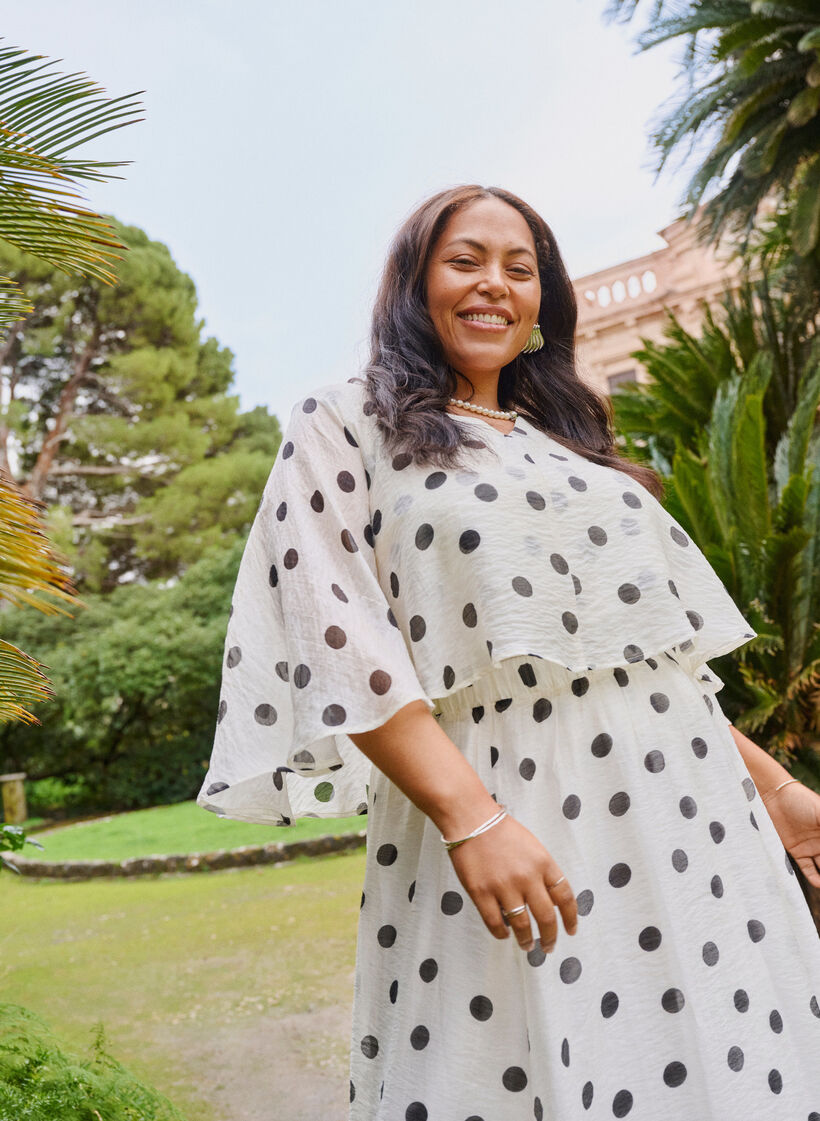 Top im Lagenlook mit Polka-Dot-Muster, Vanille, Image image number 0