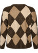 Stricktop mit Argyle-Muster und Strasssteinen, Braun, Packshot image number 1