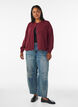 Rippenstrick Strickjacke mit Kn&ouml;pfen, Rot, Model image number 1