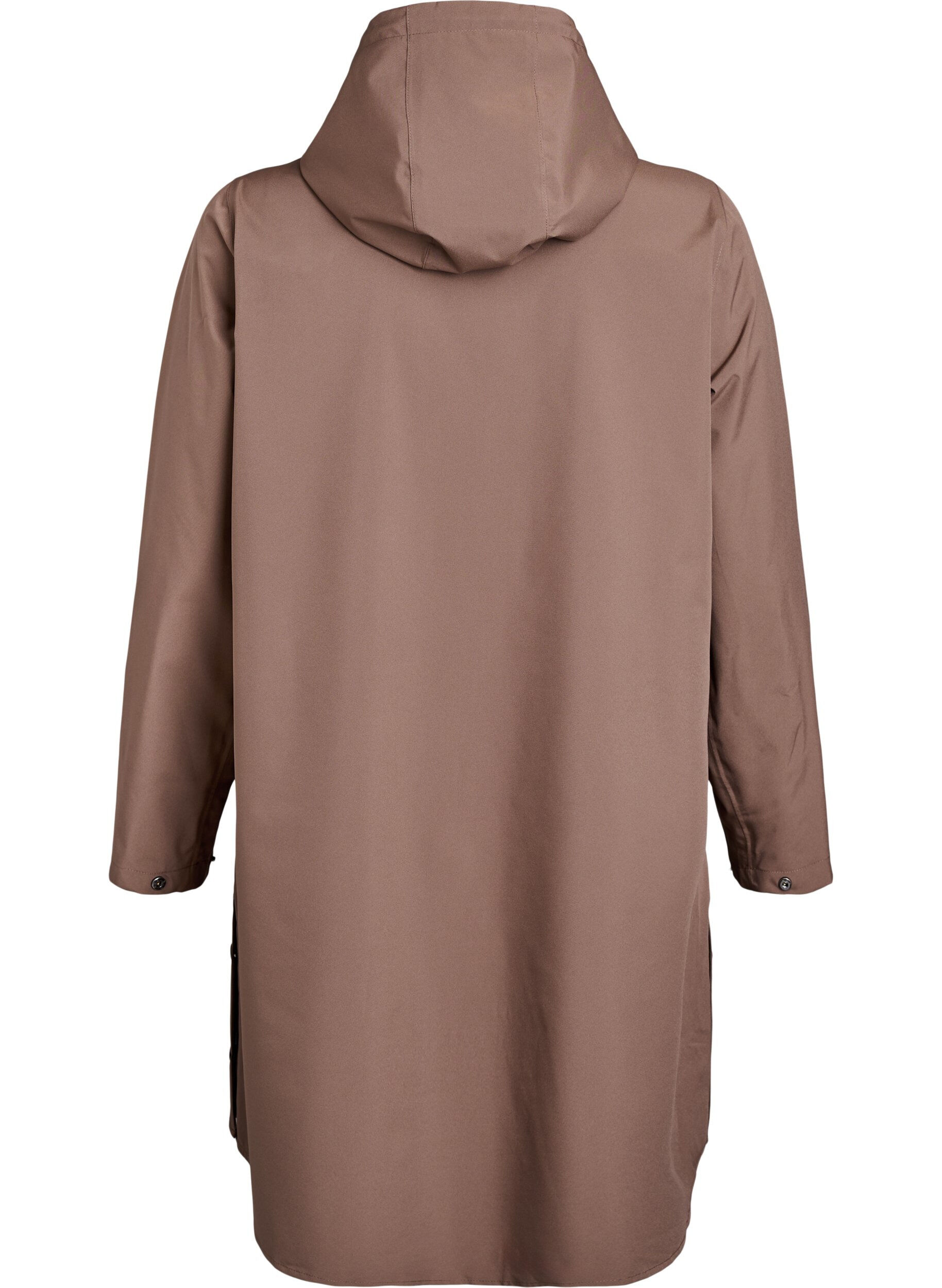 ZizziRegenjacke mit Taschen und Kapuze., Braun, Packshot image number 1