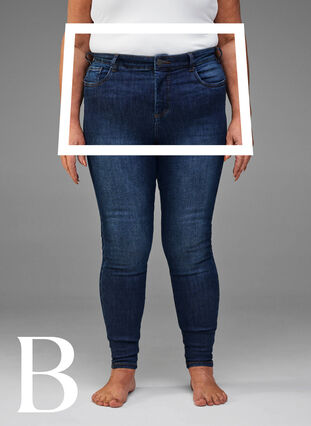 Super Slim-Fit-Jeans mit hoher Taille, Dark Blue, Model image number 1