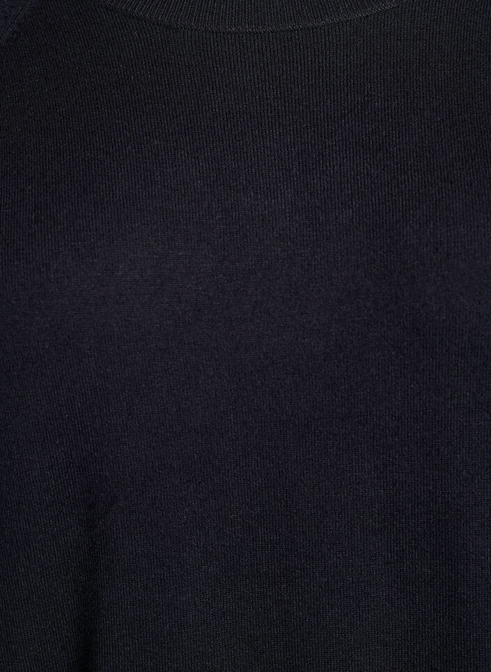 Kurzes Strickkleid mit Raglanärmeln, Schwarz, Packshot image number 2