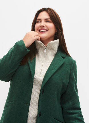 Mantel mit Knöpfen und Taschen, Trekking Green Mel, Model image number 2