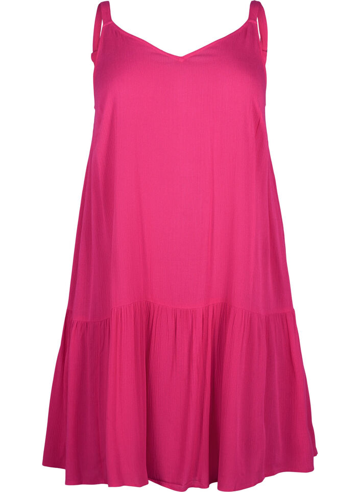 Sommerkleid aus Viskose mit Trägern, Raspberry Sorbet, Packshot image number 0