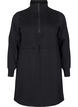 Kurzes Sweatshirtkleid mit Stehkragen und verstellbarer Taille, Black, Packshot image number 0