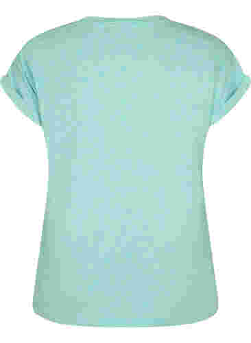 Melange-T-Shirt mit kurzen Ärmeln, Turquoise Mél, Packshot image number 1