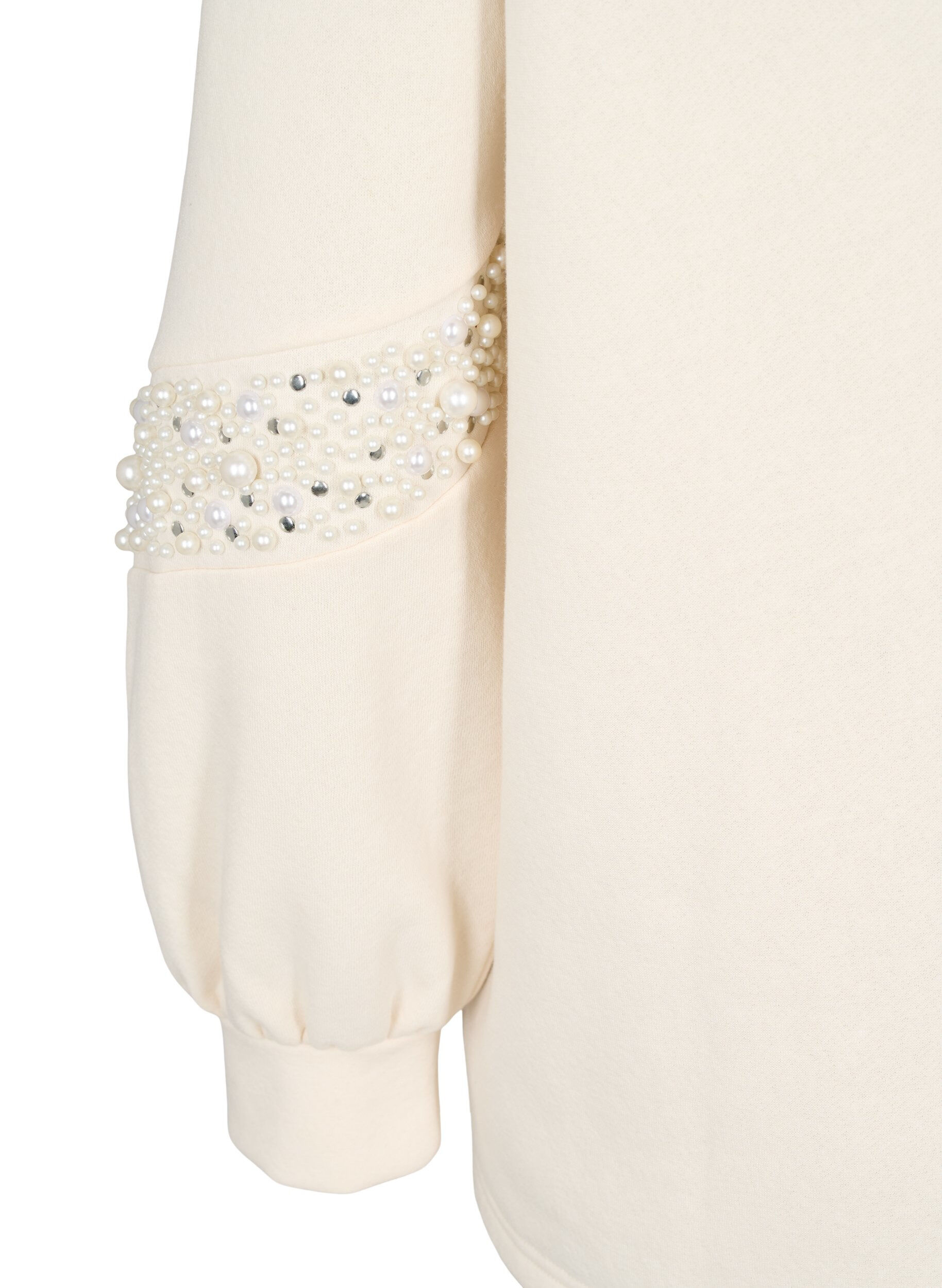 ZizziSweatshirt mit Perlendetails, Buttercream, Packshot image number 3