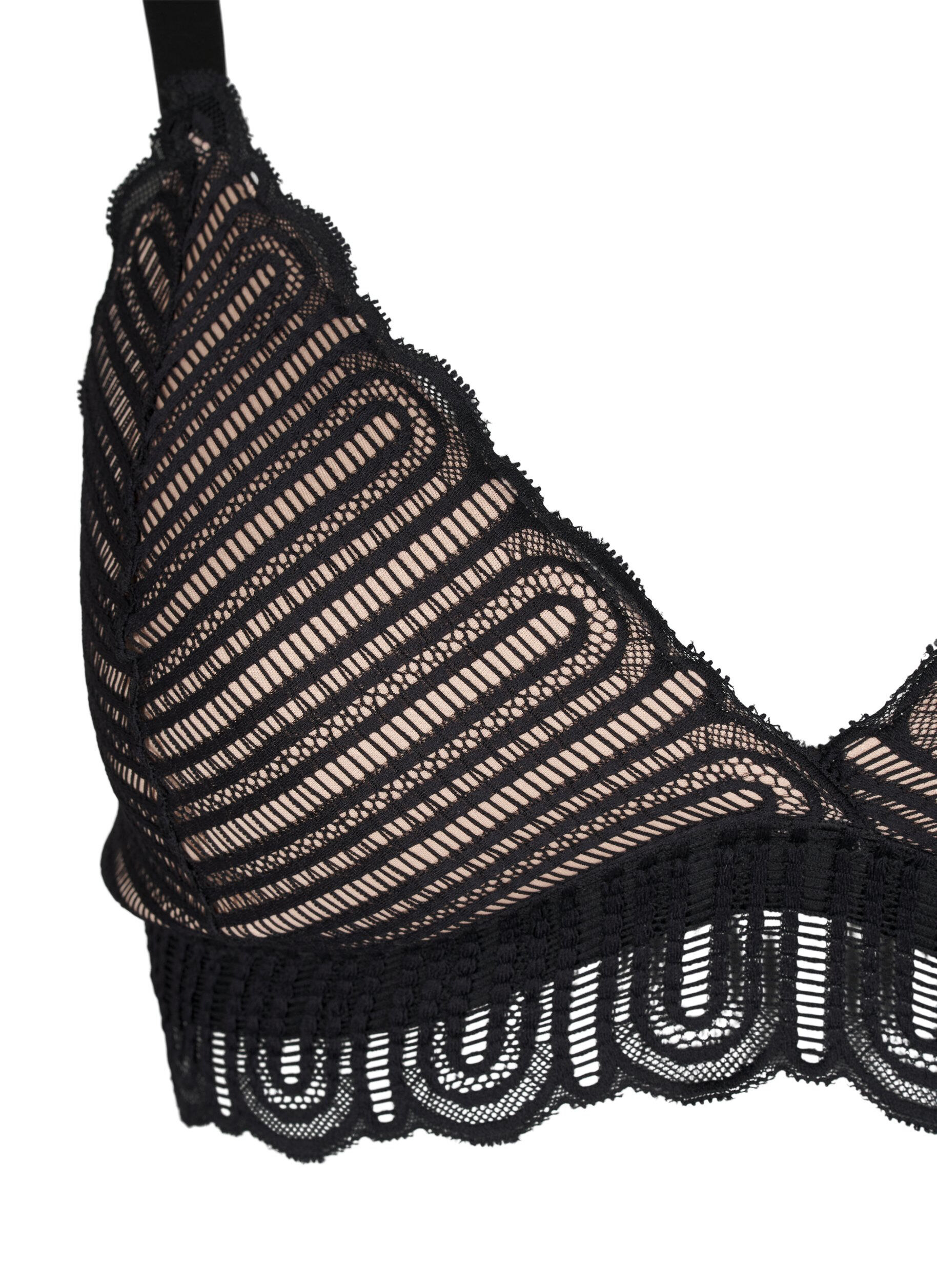 ZizziBralette mit Spitze und weicher Polsterung, Schwarz, Packshot image number 3