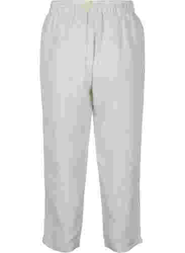 Cropped Hose mit Streifen, White Stripe, Packshot image number 1