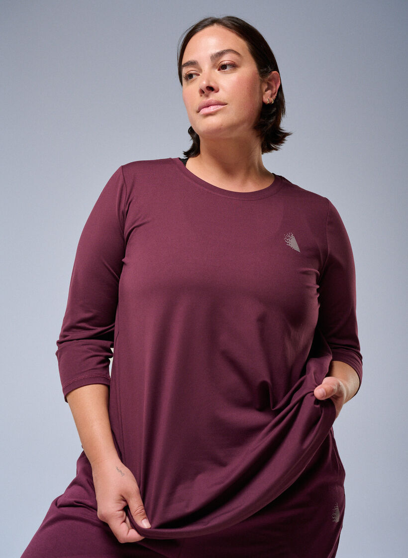 Trainingsshirt mit 3/4-&Auml;rmeln, Rot, Image image number 0
