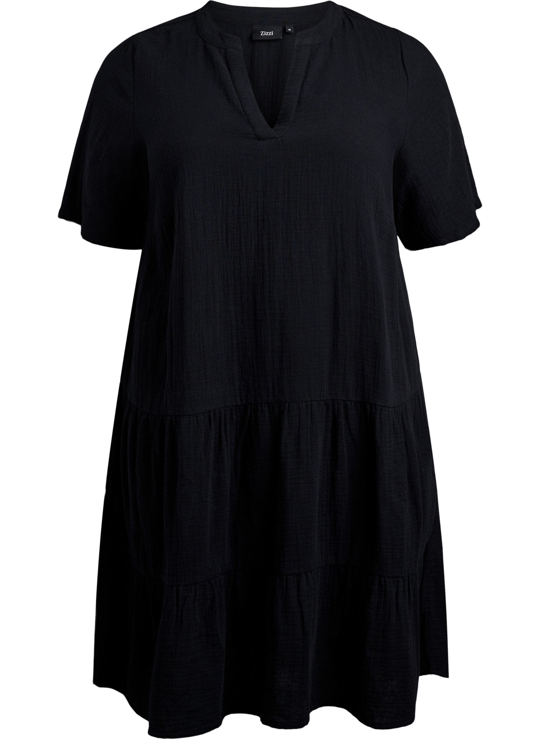 Kurzes A-Linien-Kleid aus Baumwollmusselin