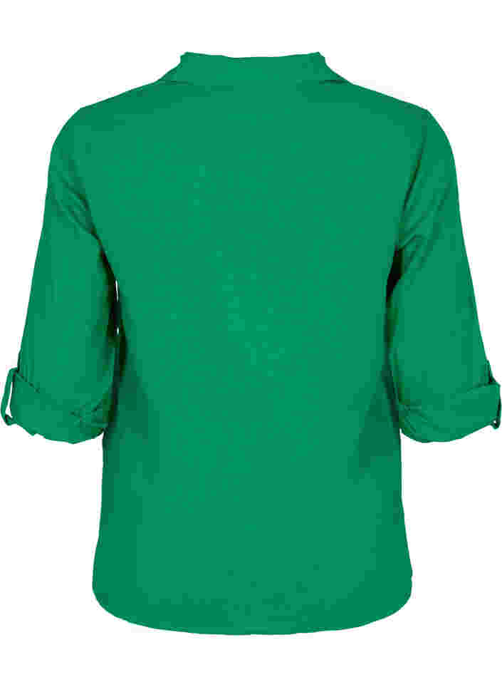 Bluse mit 3/4-Ärmeln und Knöpfen, Jolly Green, Packshot image number 1