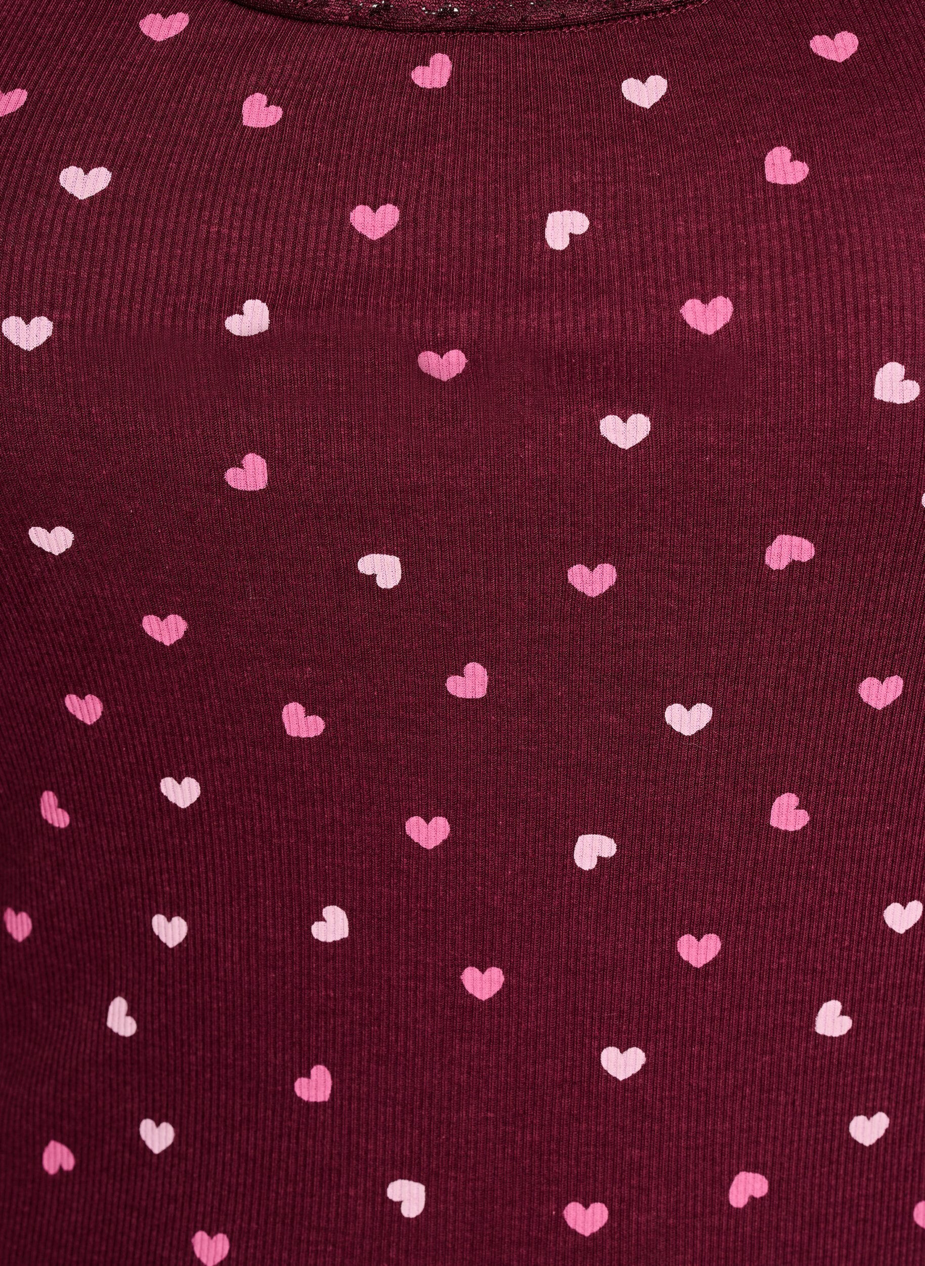 ZizziOberteil mit Aufdruck und Spitzenborte, Rot, Packshot image number 2