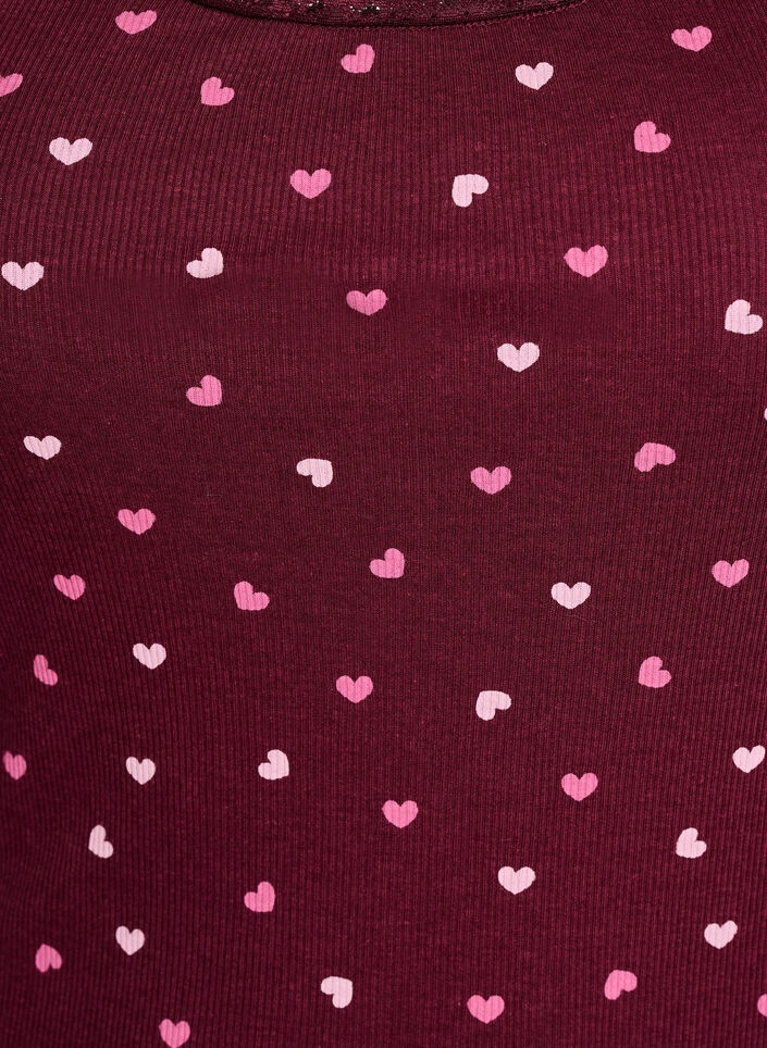 Oberteil mit Aufdruck und Spitzenborte, Rot, Packshot image number 2