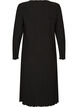 Midi-Kleid mit welliger Struktur und langen &Auml;rmeln, Schwarz, Packshot image number 1