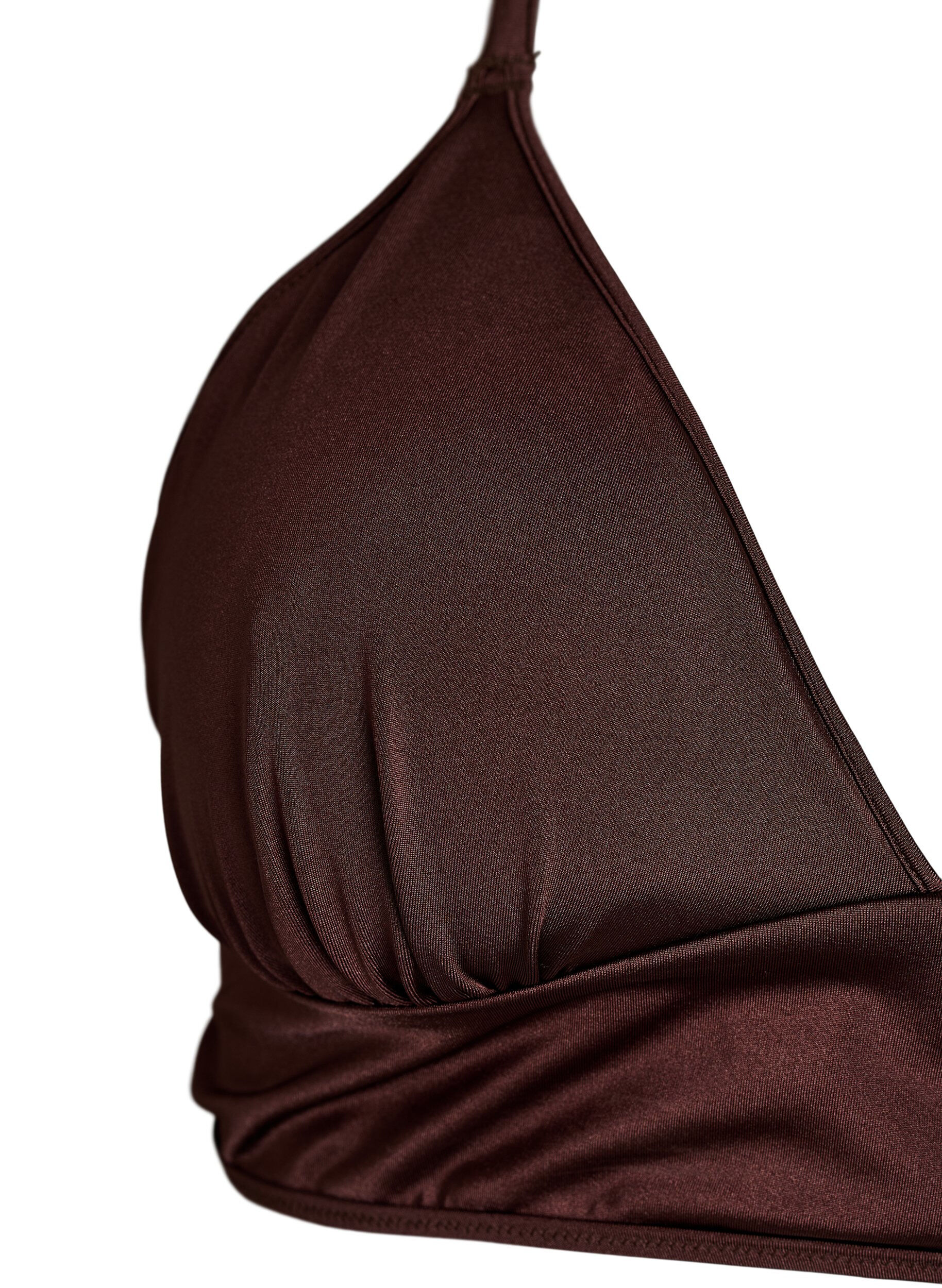 ZizziWende-Bikini-Top mit V-Ausschnitt und Kreuztr&auml;gern, Braun, Packshot image number 2