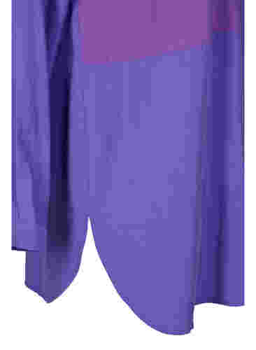 Lange Hemdbluse mit Color-Block, Purple Block, Packshot image number 3