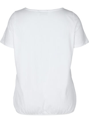 Kurzarm T-Shirt mit Rundhals und Spitze, Bright White, Packshot image number 1