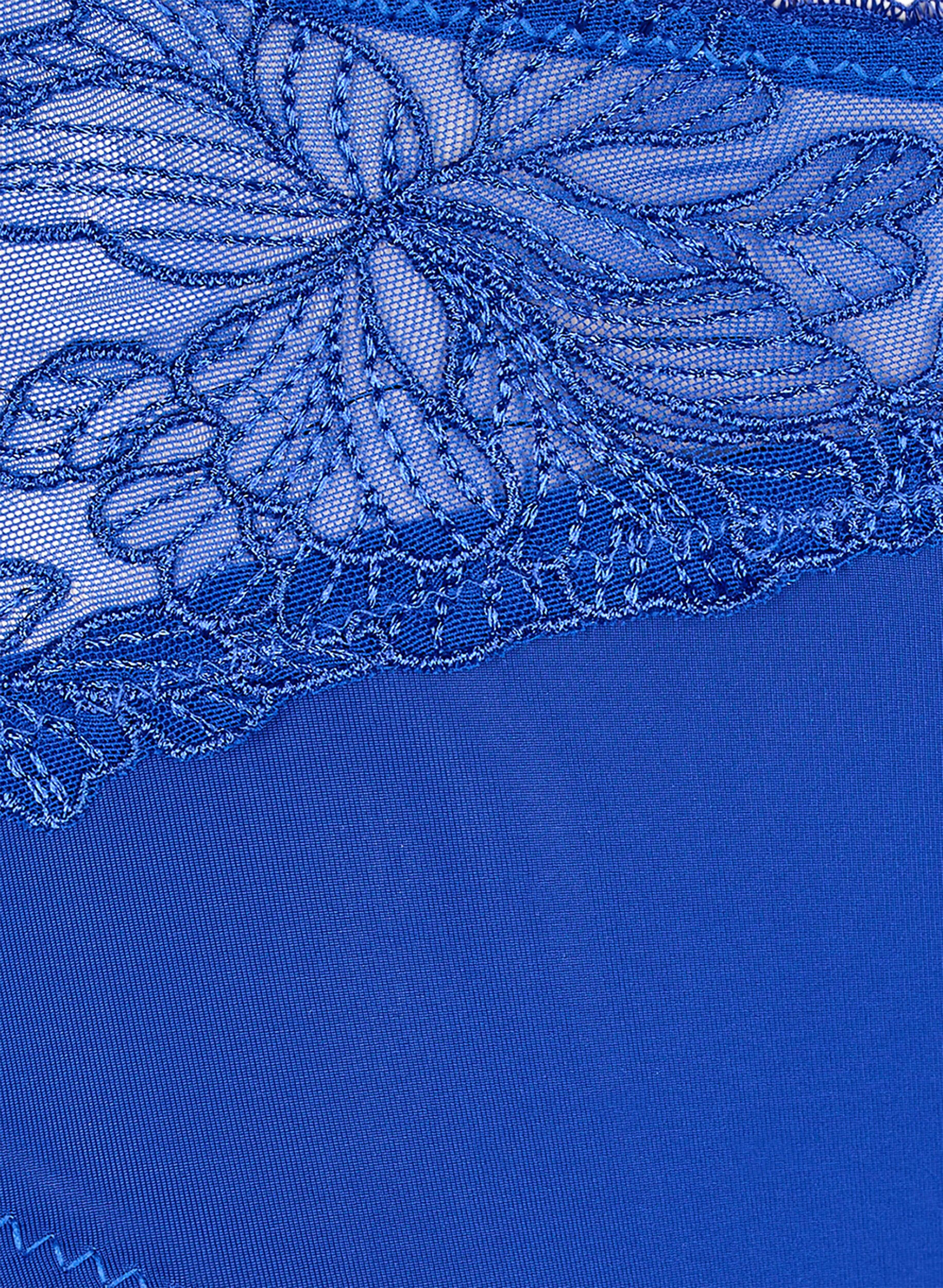 ZizziMikrofaser-Unterhose mit floraler Spitze, Blau, Packshot image number 2