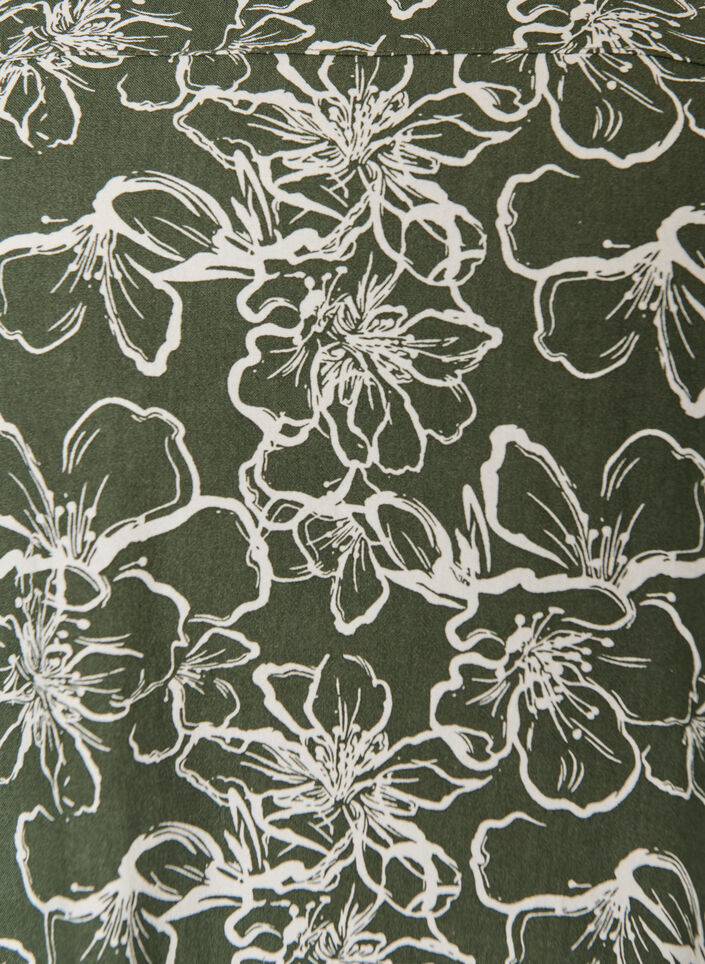 Kurz&auml;rmliges Baumwollkleid mit Aufdruck, Gr&uuml;n, Packshot image number 2