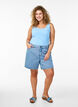 Solide Farbe Grundoberteil aus Baumwolle, Blau, Model image number 1