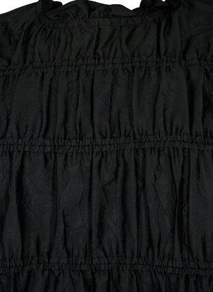 Kleid mit Rüschen und elastischen Schnittlinien, Black, Packshot image number 2