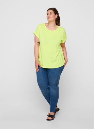 Neonfarbenes T-Shirt aus Baumwolle, Neon Lime, Model image number 2