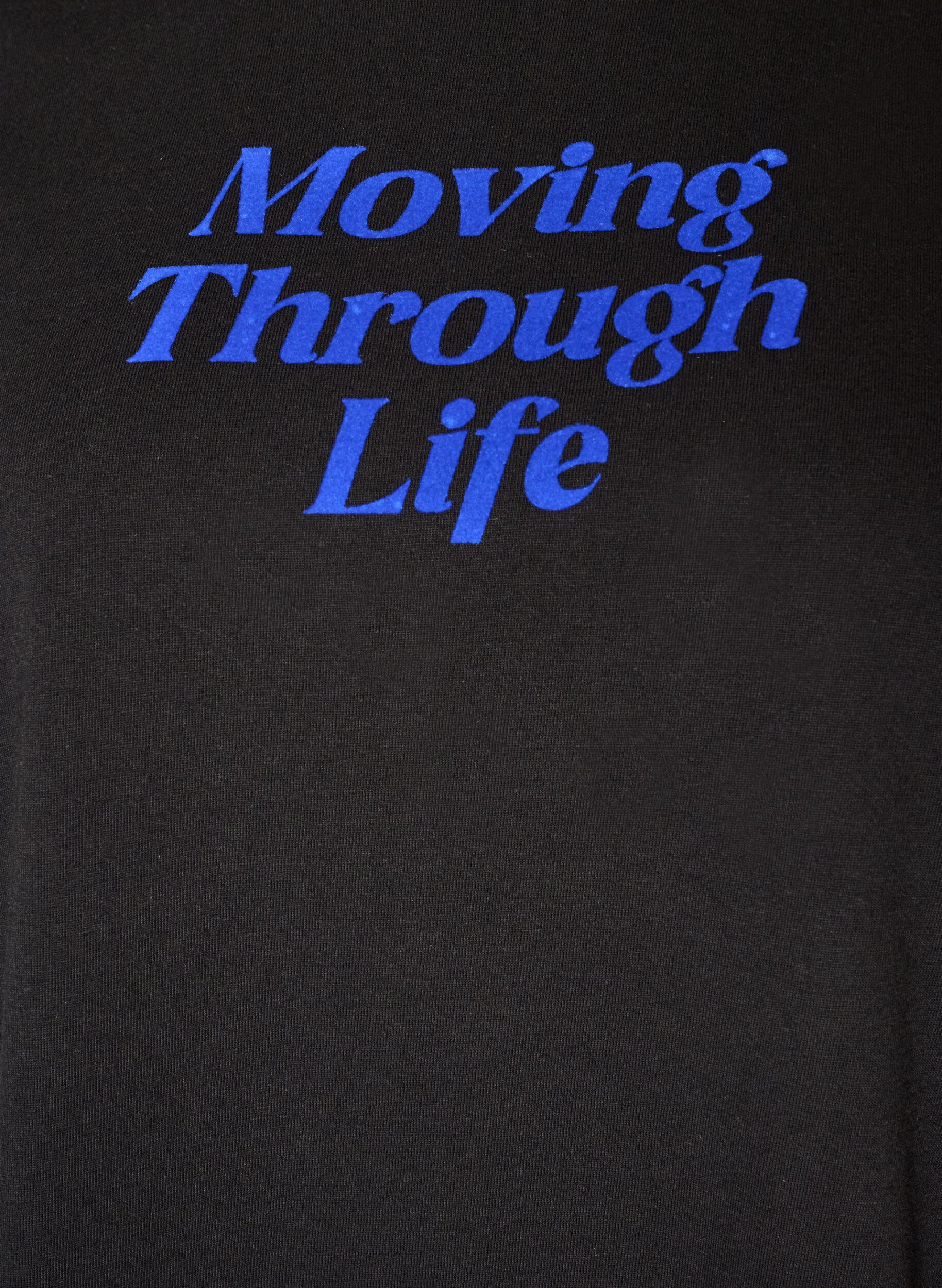 ZizziT-Shirt aus Baumwolle mit Textprint, Schwarz, Packshot image number 2