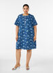 A-Linien-Kleid aus Denim mit Blumenmuster, Blau, Model image number 1