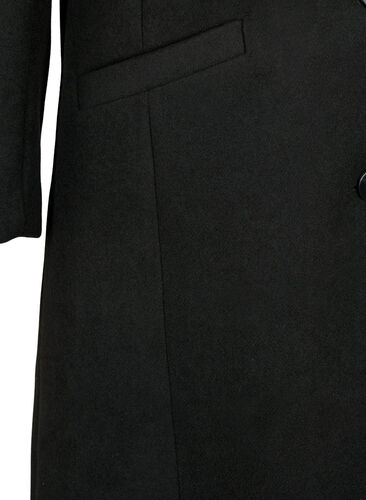 Mantel mit Knöpfen und Taschen, Black, Packshot image number 3