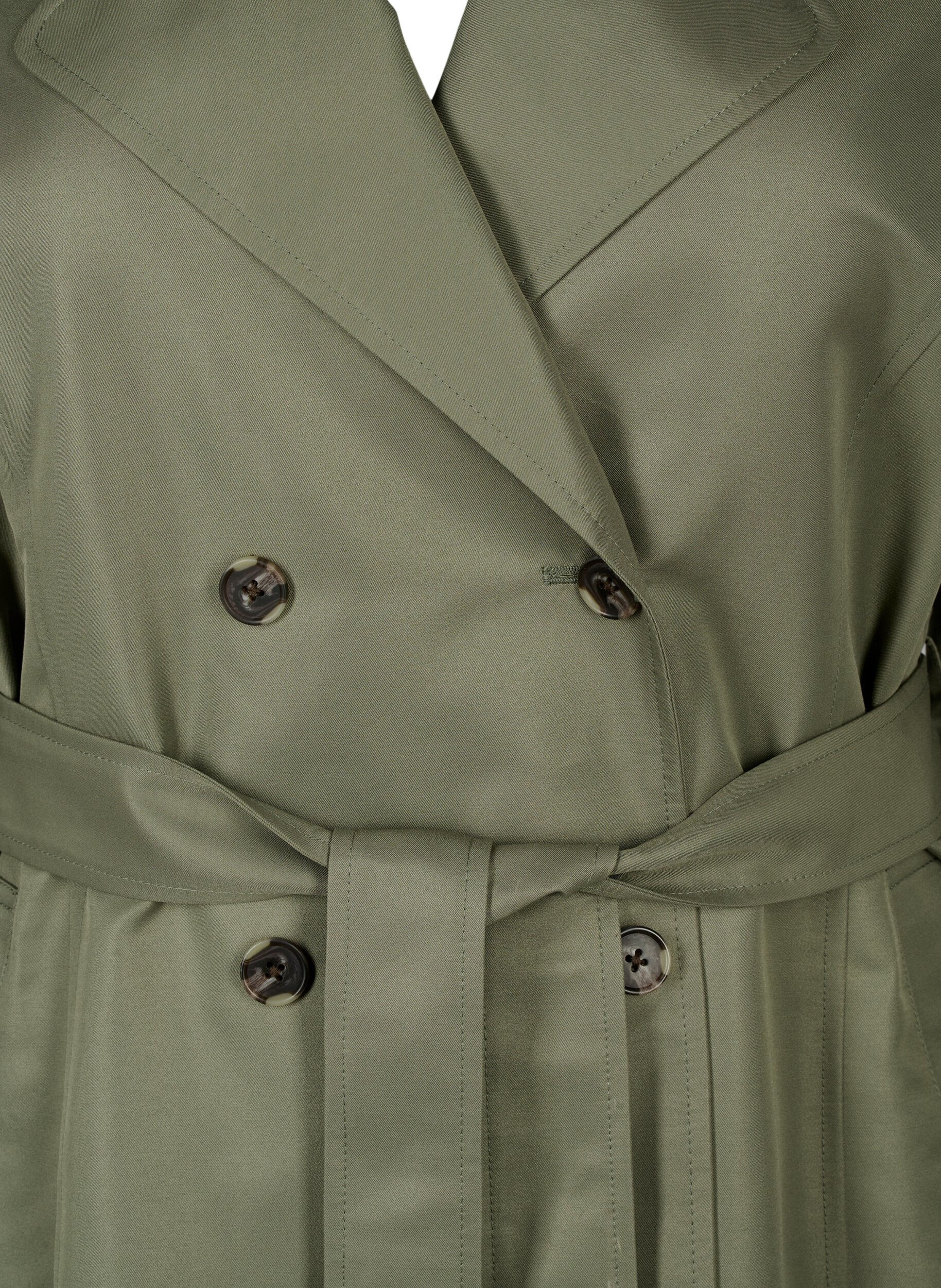 ZizziKurzer Trenchcoat mit G&uuml;rtel, Gr&uuml;n, Packshot image number 2