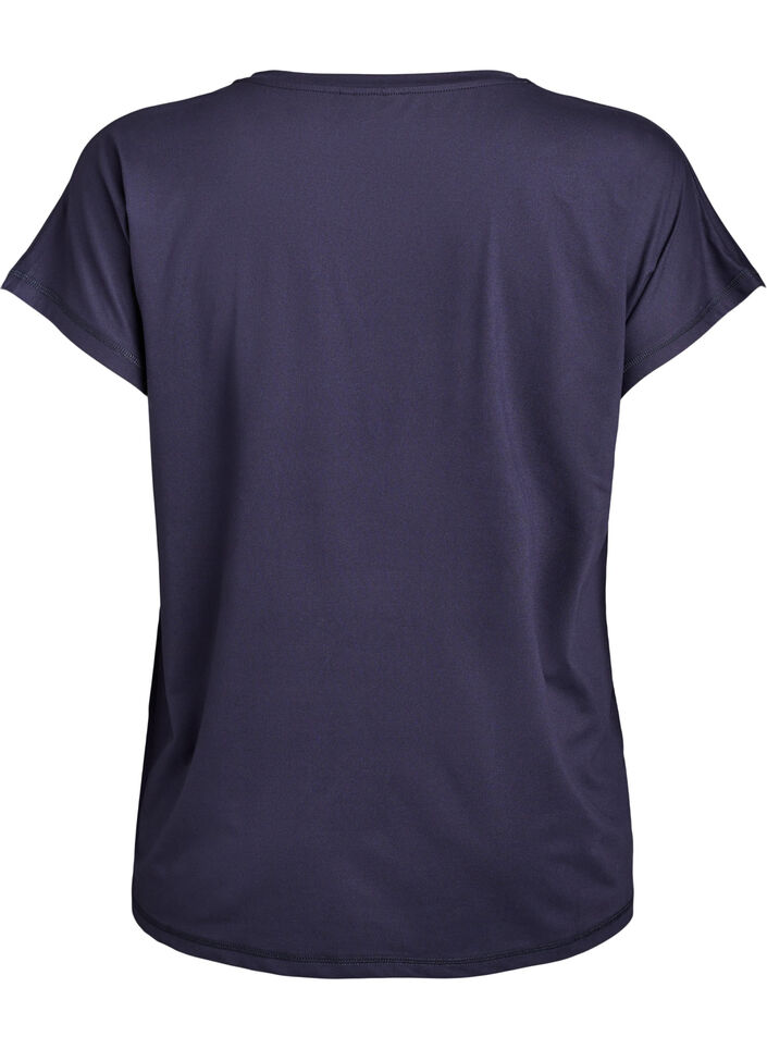 Einfarbiges Trainings-T-Shirt, Blau, Packshot image number 1
