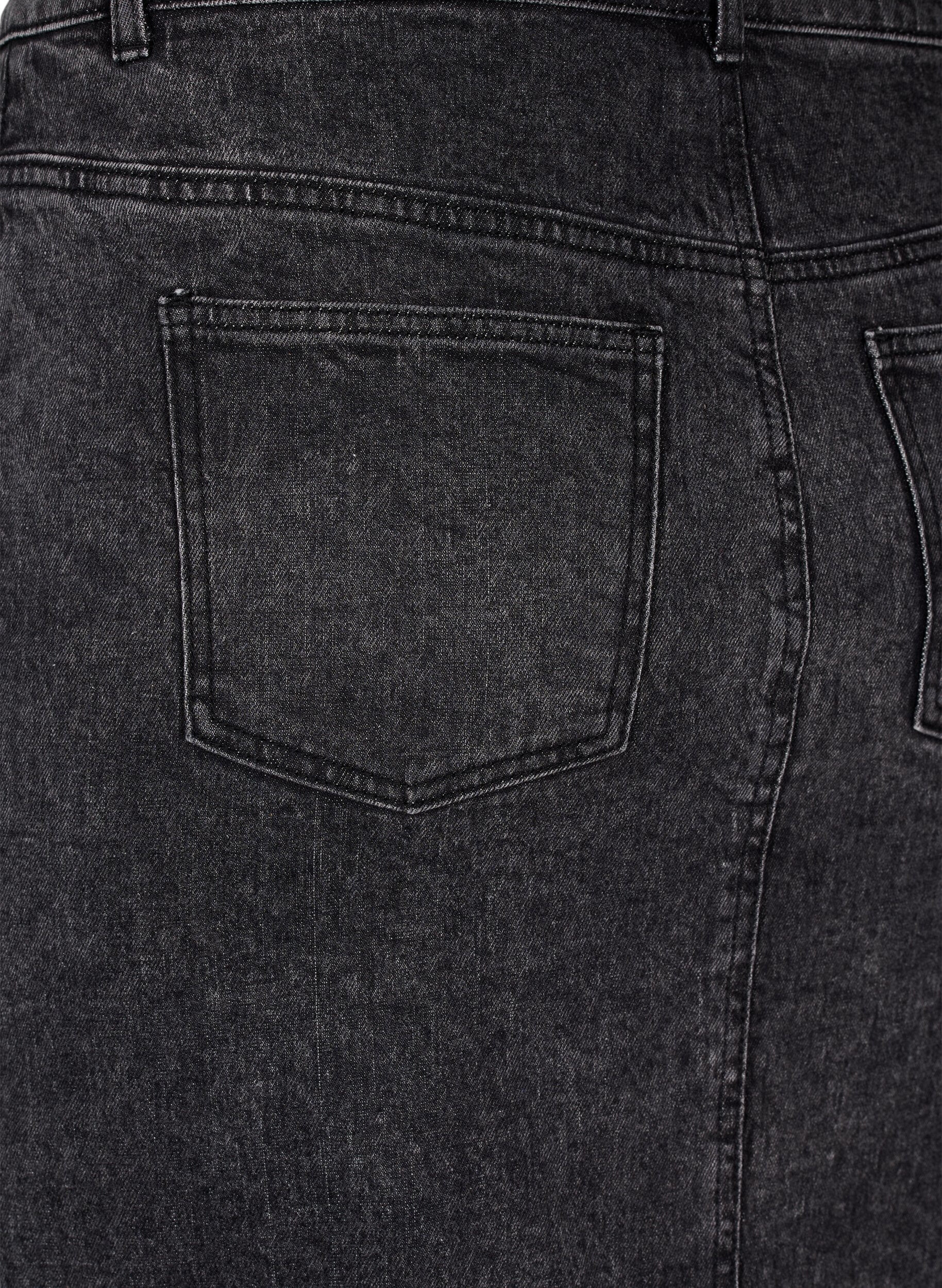ZizziJeansrock mit Schlitz vorne, Dark Grey Denim, Packshot image number 3