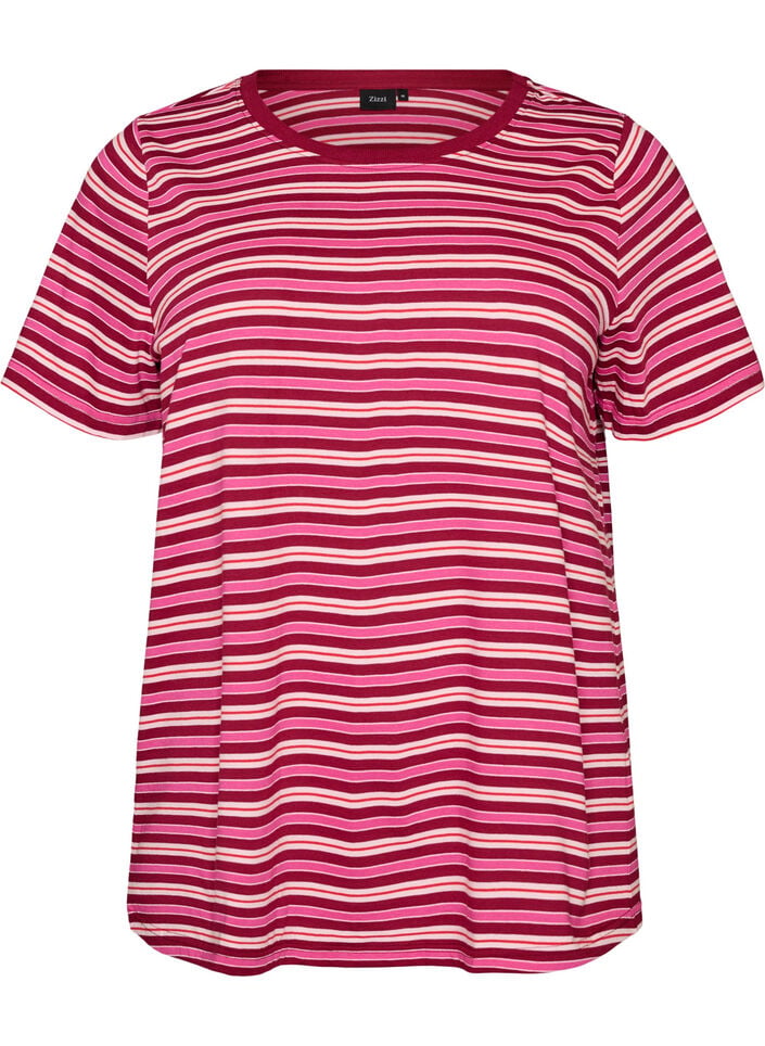 Gestreiftes T-Shirt aus Bio-Baumwolle, Rot, Packshot image number 0