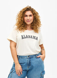 T-Shirt aus Baumwolle mit Textaufdruck, Antique W. Alabama, Model