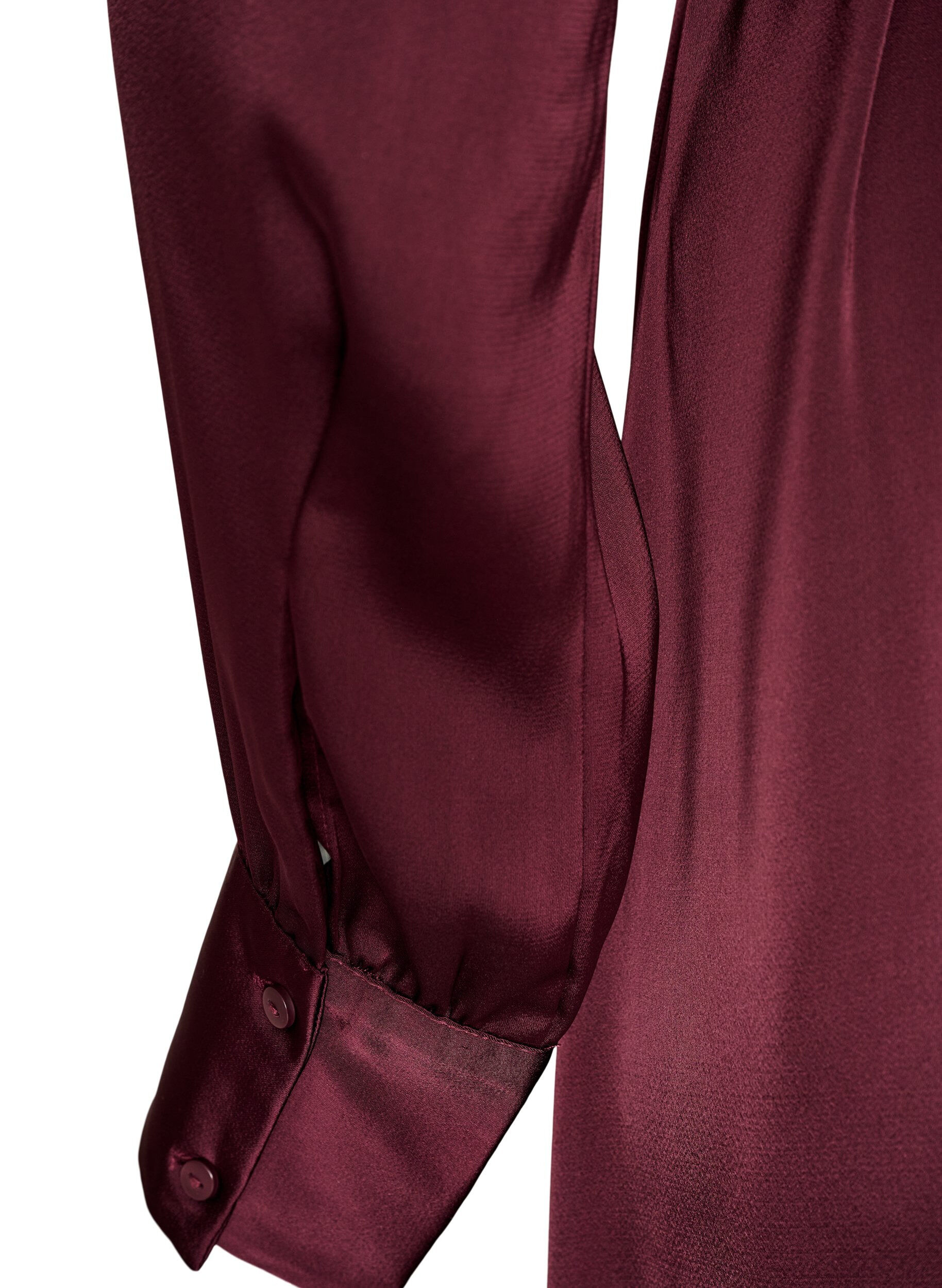 ZizziHemdblusenkleid aus Satin mit einem Bindeg&uuml;rtel, Rot, Packshot image number 3