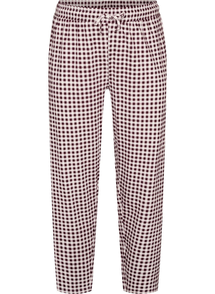 Baumwoll-Pyjamahose mit hohem Bund, Rot, Packshot image number 0