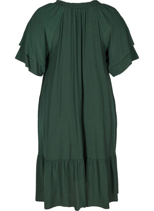 Kurzarm Kleid mit A-Line und Taschen, Scarab, Packshot image number 1