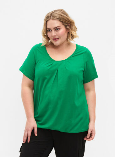 Kurzärmeliges T-Shirt aus Baumwolle, Jolly Green, Model image number 0