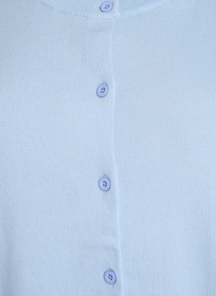 Feinstrick-Strickjacke mit Rundhalsausschnitt, Blau, Packshot image number 2