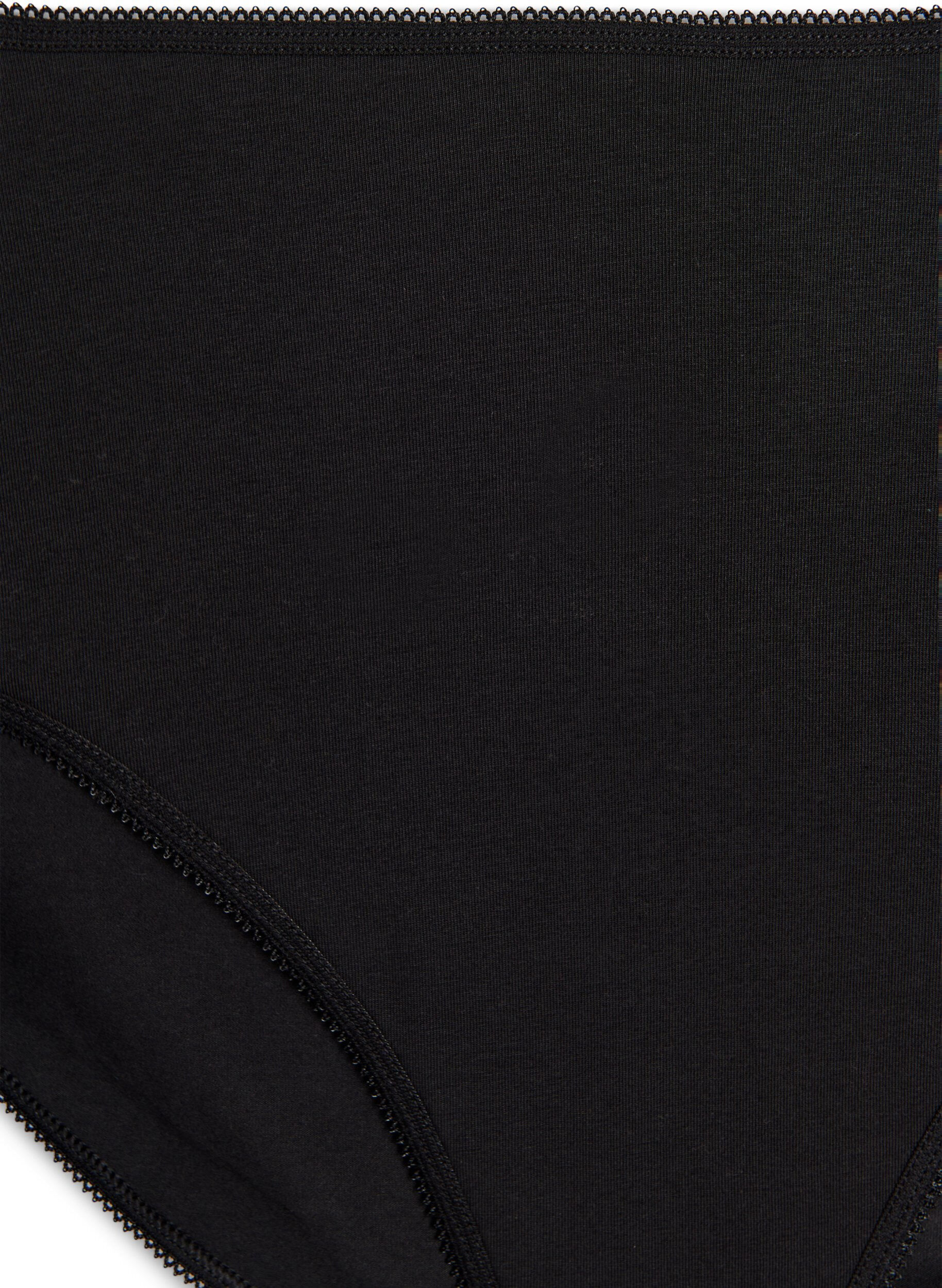 Zizzi5-pack Bauwollunterhose mit normaler Taille, Schwarz, Packshot image number 3