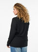 Langärmliges Poloshirt aus dehnbarem Rippmaterial, Schwarz, Model image number 2