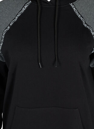 Sweatshirt mit Kapuze und Tasche, Black, Packshot image number 2