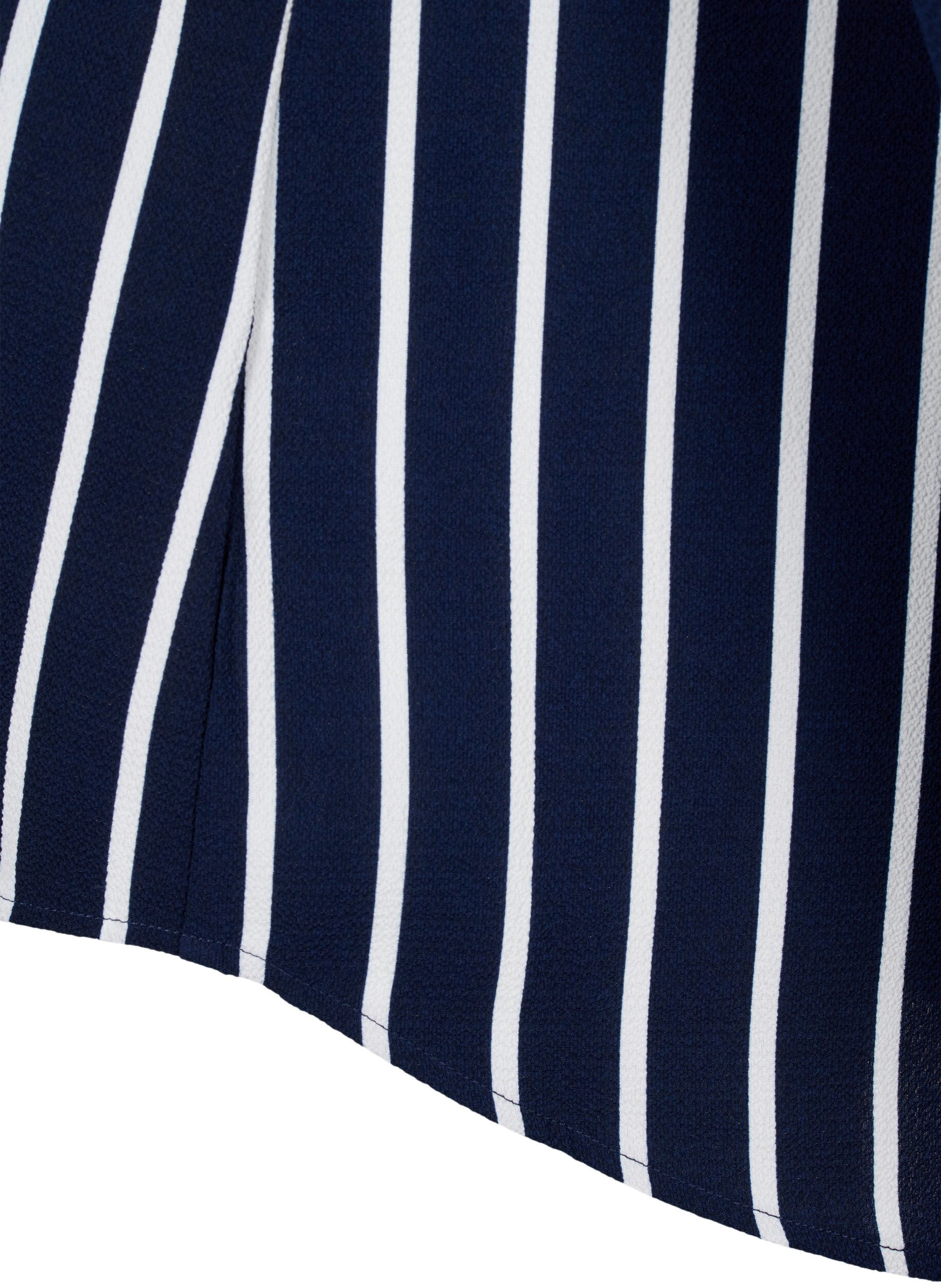 Zizzi Hemdbluse mit V-Ausschnitt und Aufdruck, Maritime Blue Stripe, Packshot image number 3
