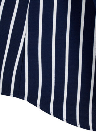  Hemdbluse mit V-Ausschnitt und Aufdruck, Maritime Blue Stripe, Packshot image number 3